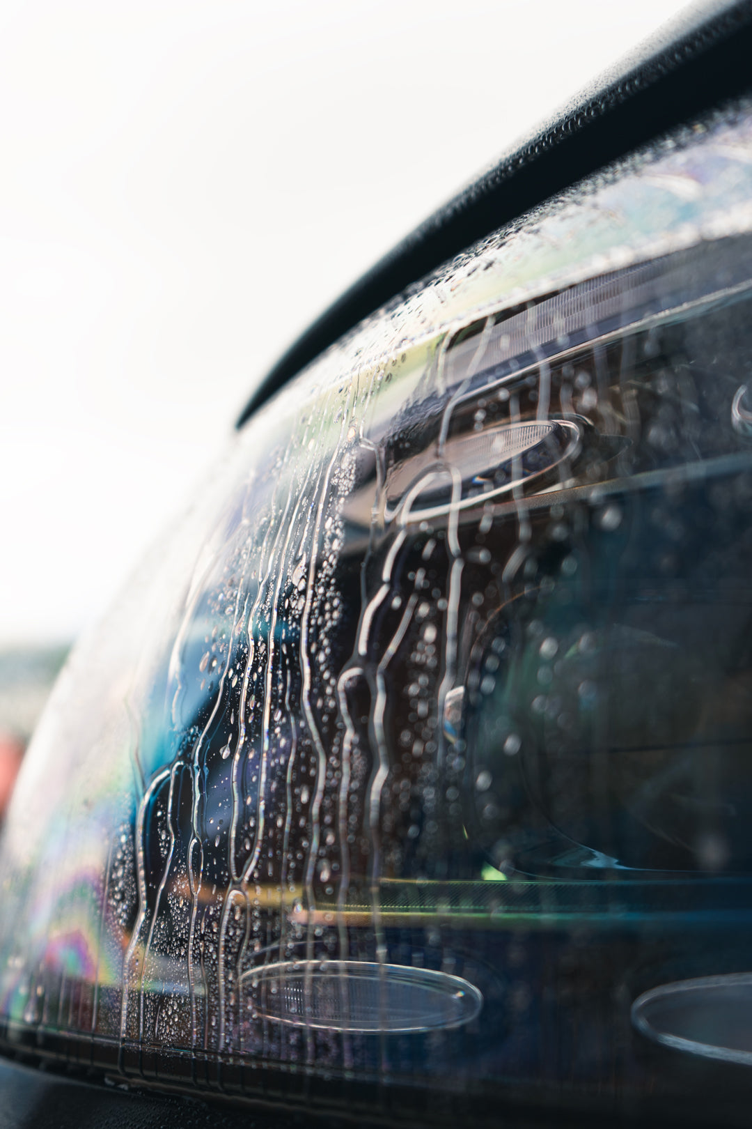 ceramic glass cleaner beading and running off headlight